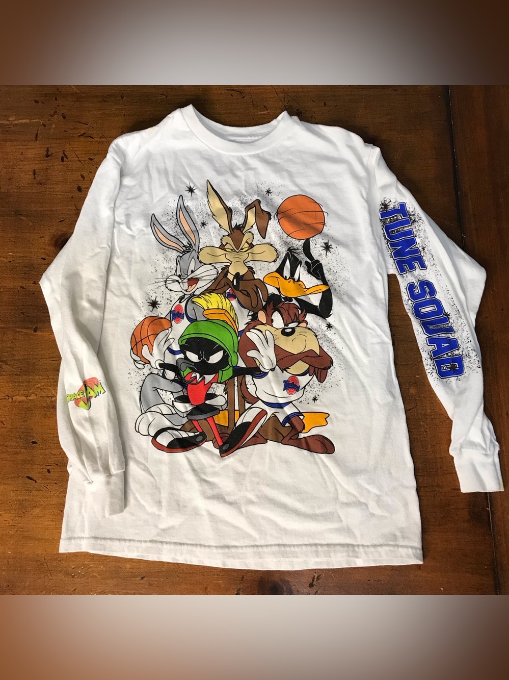 Looney Tunes Tune Squad Space Jam White Kids Long-Sleeve Tee M